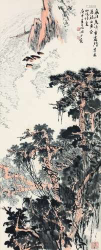 陆俨少（1909～1993） 高江急峡图 立轴 设色纸本