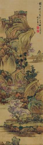 蓝瑛（1585～1666） 仿赵仲穆山水 立轴 设色绢本