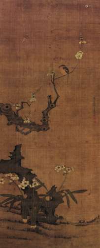 陈洪绶（1599～1652） 凌波寒梅 镜片 设色绢本