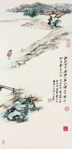张大千（1899～1983） 晚归图 镜片 设色纸本