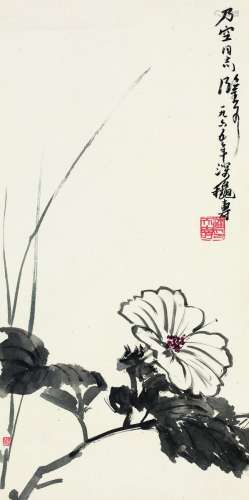 潘天寿（1897～1971） 山花开后 立轴 设色纸本