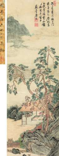 唐寅（1470～1524） 秋林读书图 立轴 设色纸本