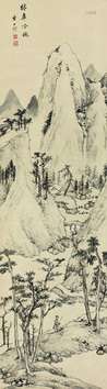 査士标（1615～1698） 林皋吟眺图 立轴 水墨纸本