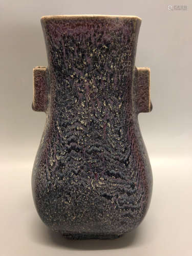 10TH-12TH CENTURY, A JUN KILN DOUBLE-EAR BOTTLE, SONG DYNASTY