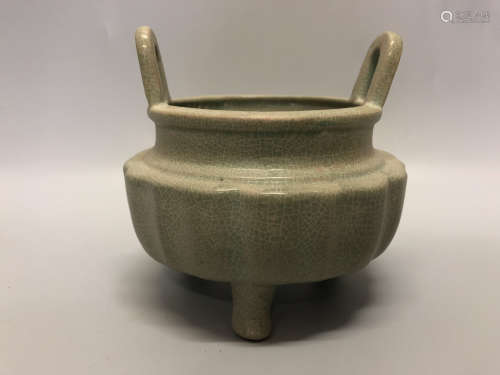 10TH-12TH CENTURY, AN IMPERIAL KILN THREE-FOOT CENSER, SONG DYNASTY