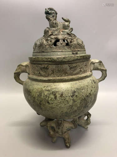 17TH-19TH CENTURY, A BRONZE CENSER, QING DYNASTY