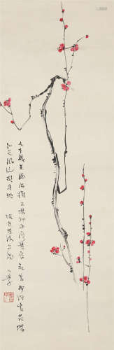 柳亚子（1887-1958） 红梅 纸本设色 立轴