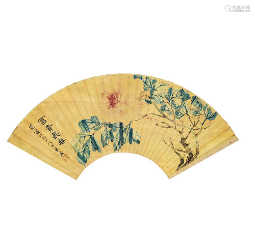 张熊(1803-1886） 富贵长春 纸本设色 立轴