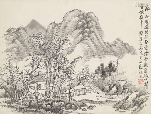 吴伯滔(1840-1895) 山水 纸本水墨 镜心