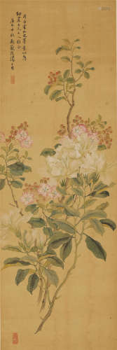 汤世澍（1831-1903） 花卉 绢本设色 镜心