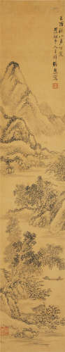 张熊(1803-1886） 山水 纸本水墨 立轴