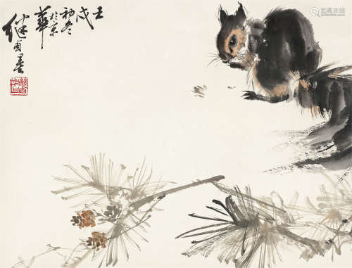 刘继卣（1918～1983） 1982年作 松鼠觅食 镜心 设色纸本