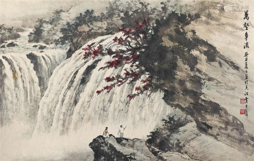黄君璧（1898～1991） 1973年作 万壑争流 镜心 设色纸本