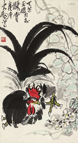 陈大羽（1912～2001） 1980年作 雄鸡图 立轴 设色纸本