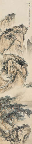 吴镜汀（1904～1972） 1942年作 唐人诗意图 立轴 设色纸本