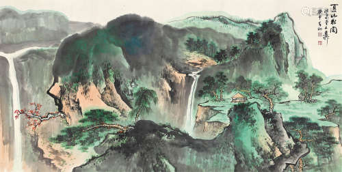 谢稚柳（1910～1997） 1980年作 夏山松阁 镜心 设色纸本