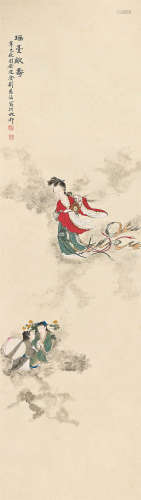 刘凌沧（1908～1989） 1941年作 瑶台献寿 立轴 设色纸本