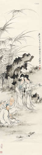 吴光宇（1908～1970） 1940年作 琴瑟知音 立轴 设色纸本