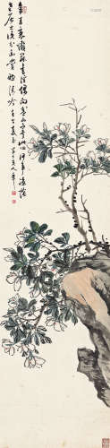 陈半丁（1876～1970） 1942年作 栀子花开 立轴 设色纸本