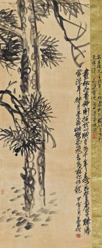 吴昌硕（1844～1927） 1914年作 虬松百尺 立轴 水墨绢本