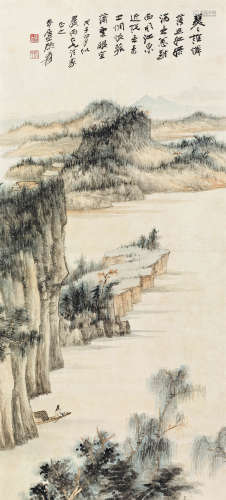 张大千（1899～1983） 1948年作 江东独钓 镜心 设色纸本