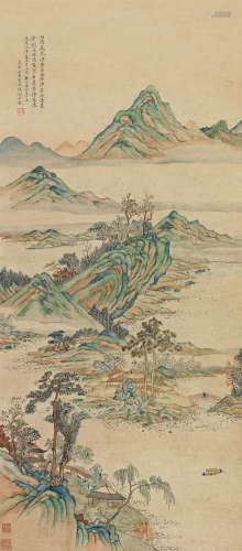 钱杜（1764～1845） 1821年作 蓬莱幽居 立轴 设色纸本