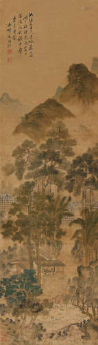文伯仁（1502～1575） 春山耕读 立轴 设色绢本