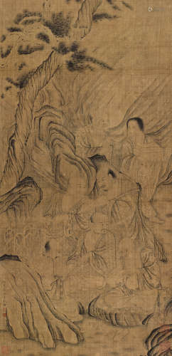 顾见龙（1606～1687） 佛门造像 立轴 水墨绢本
