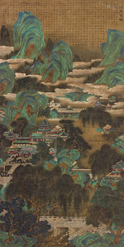 文彭（1498～1573） 1531年作 阿房胜景 镜心 设色绢本