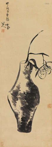 朱耷（1626～1705）（传） 1694年作 平安大利 立轴 水墨纸本
