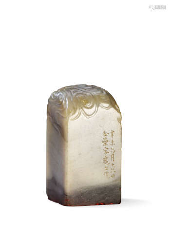 徐三庚刻  寿山石方章 XU SANGENG SHOUSHAN STONE SEAL