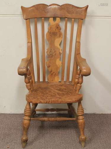 A Burr Oak Windsor Chair