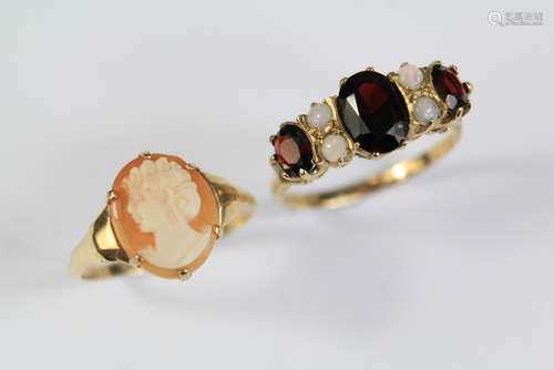 Two Vintage 9ct Yellow Gold Rings