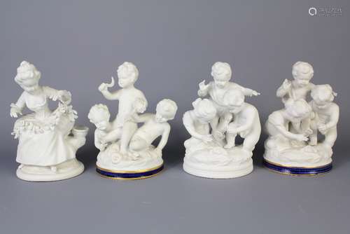 A Set of Unterweissbach Porcelain Bisque Figurines