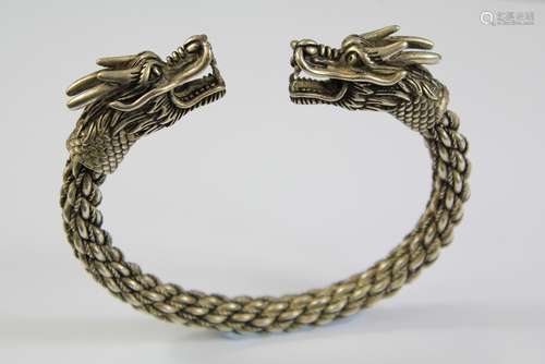 A Chinese White Metal Bracelet