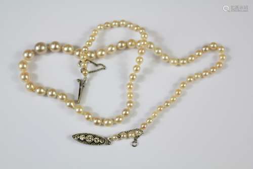 An Antique Graduated Cultured Pearl Necklace