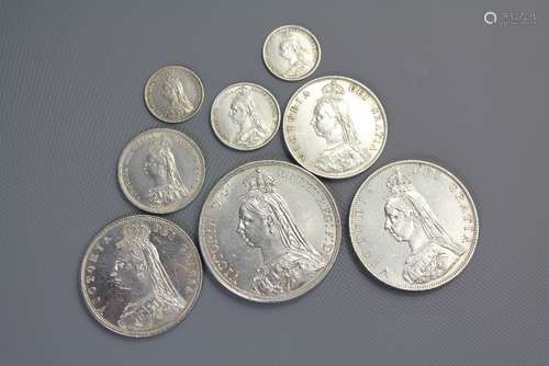 An Uncirculated 1887 Queen Victoria Silver Coin Set