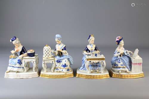 A Set of Four Unterweissbach Porcelain Figures