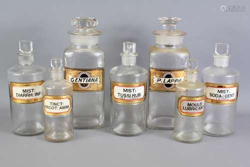 A Large Quantity of Apothecary Glass Jars and Stoppers