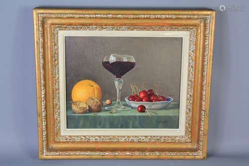 James Noble British (1919-1989) Still Life in Fruit and Wine