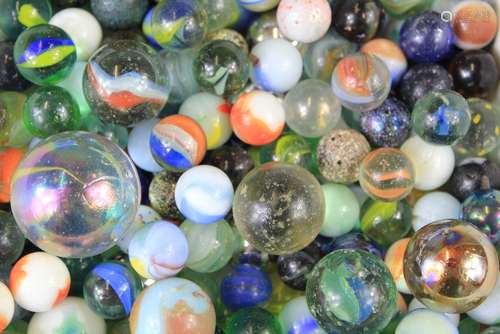 A Box of Vintage Glass Marbles