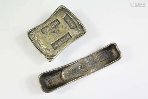 Two Chinese White Metal Trade Tokens