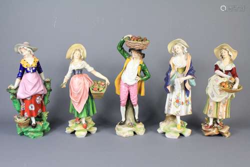 A Collection of Volkstedt and Continental Figurines