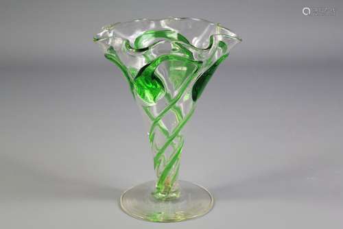 A Victorian Fluted Glass Vase