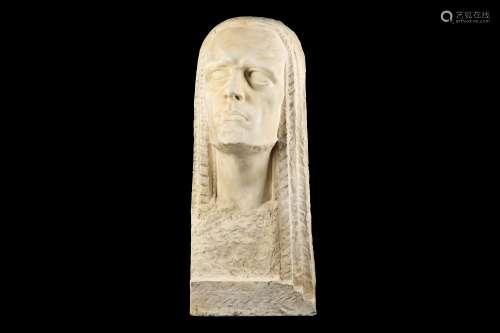 JEFF JACOBS (MALINES, 1905-1979): A LARGE PLASTER BUST OF CHRIST  the expressive face flanked by