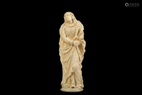 CIRCLE OF CHRISTOPH DANIEL SCHENK (GERMAN, 1633-1691) : A FINE IVORY FIGURE OF THE MOURNING VIRGIN