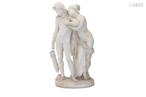 AN IMPORTANT EARLY 19TH CENTURY NEO-CLASSICAL MARBLE GROUP OF VENUS AND ADONIS, CIRCA 1820 Adonis