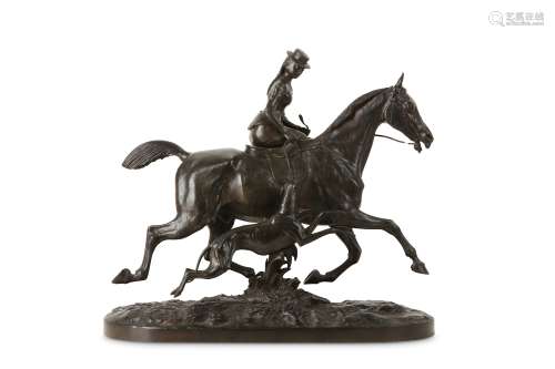 COMTE HENRI-GEOFFROY DE LA PLANCHE DE RUILLE (FRENCH, 1842-1922): A RARE EQUESTRIAN BRONZE MODEL