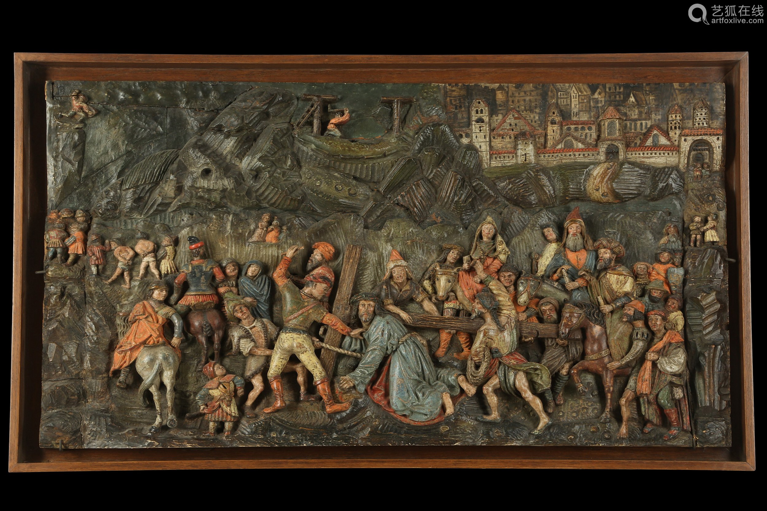 A Large Early 16th Century French Carved Wood And Polychrome Decorated Relief Depicting Christ On Deal Price Picture A Large Early 16th Century French Carved Wood And Polychrome Decorated Relief Depicting Christ On Deal Price Picture