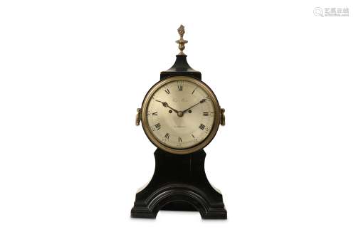 A LATE 18TH CENTURY EBONISED BALLOON SHAPED FUSEE TABLE / BRACKET CLOCK BY ROBERT BEST, LONDON the